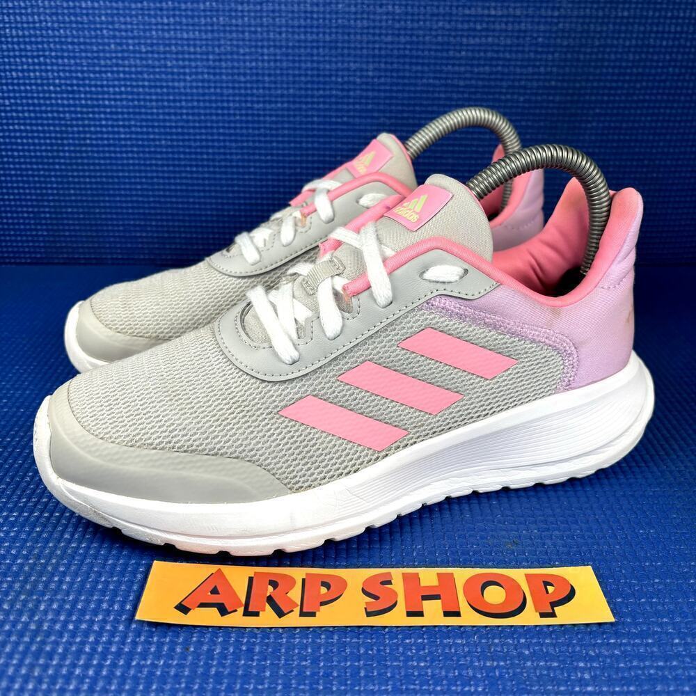 🔴 ADIDAS TRENSAUR RUN 2.0 Kids-Girls Size 5 Grey Pink Running Shoes GZ6687